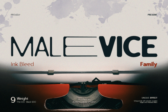 Malevice Inkbleed for Web Design: A Smooth Display Font with Character