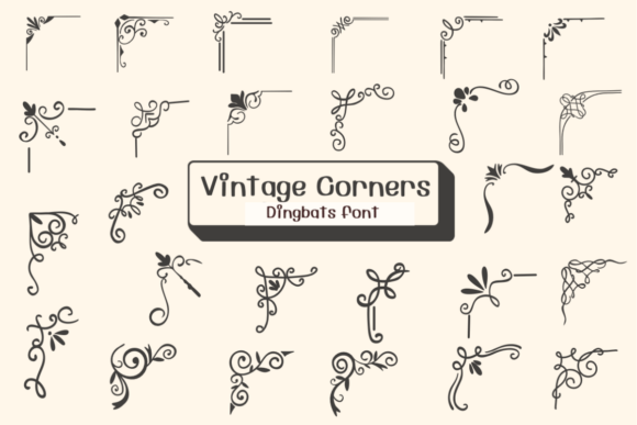 Vintage Corners: A Timeless Dingbat Font for Branding Projects