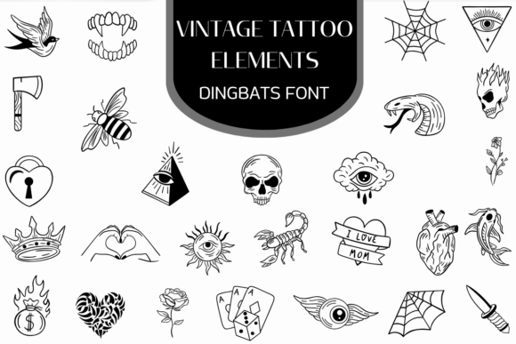 Vintage Tattoo Elements Font Review